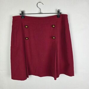 Amisu Burgundy Military Mini Skirt Brass Buttons Sz 12 Wine Red Sailor School